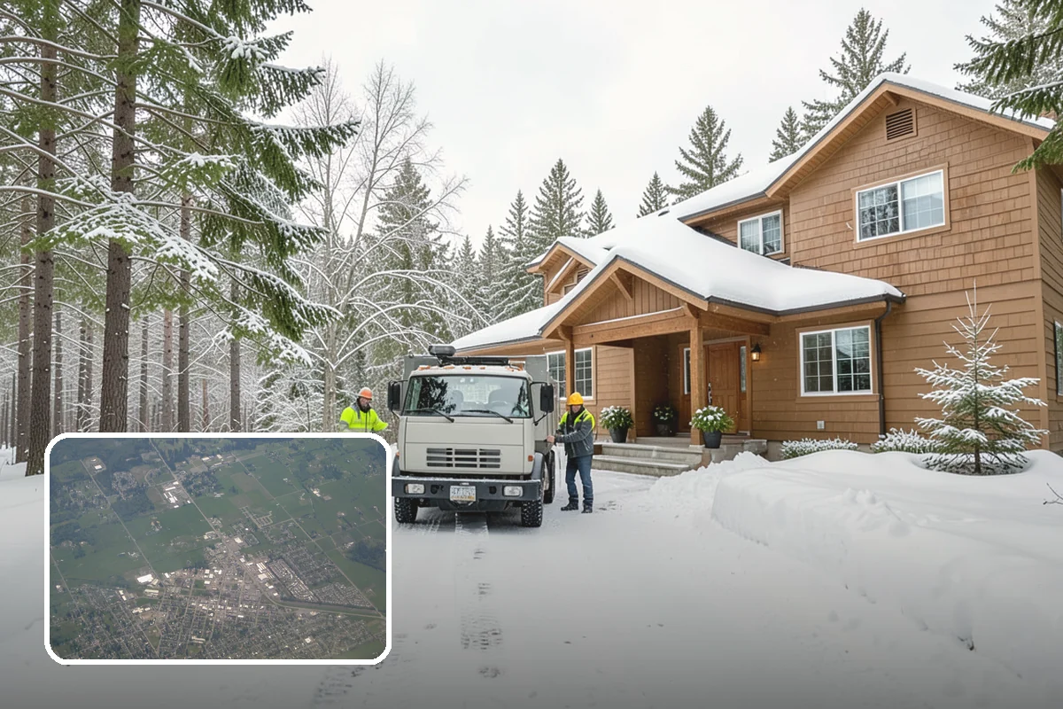 Paver Driveway Snow Removal in Enumclaw, King County, WA - Clears without chipping paver edges