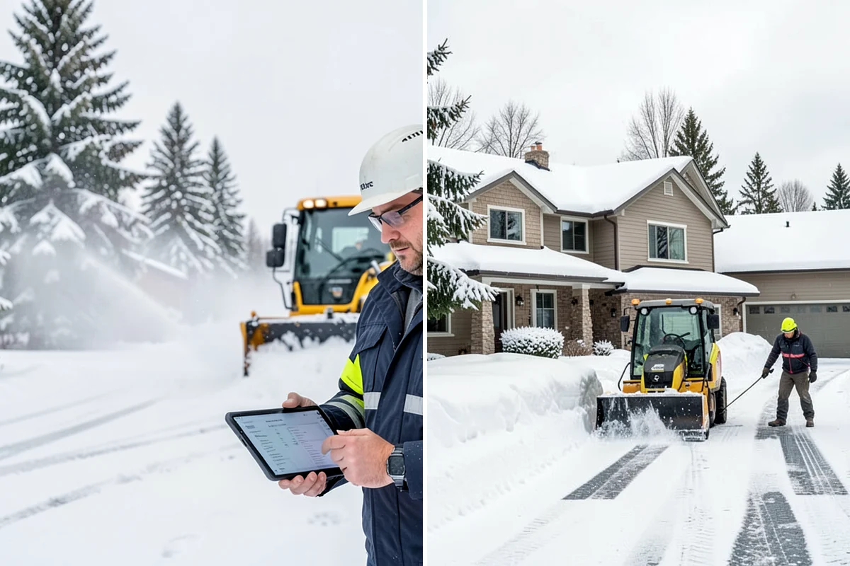 Paver Driveway Snow Removal in Everett, Snohomish County, WA - We set equipment to glide over the paver surface
