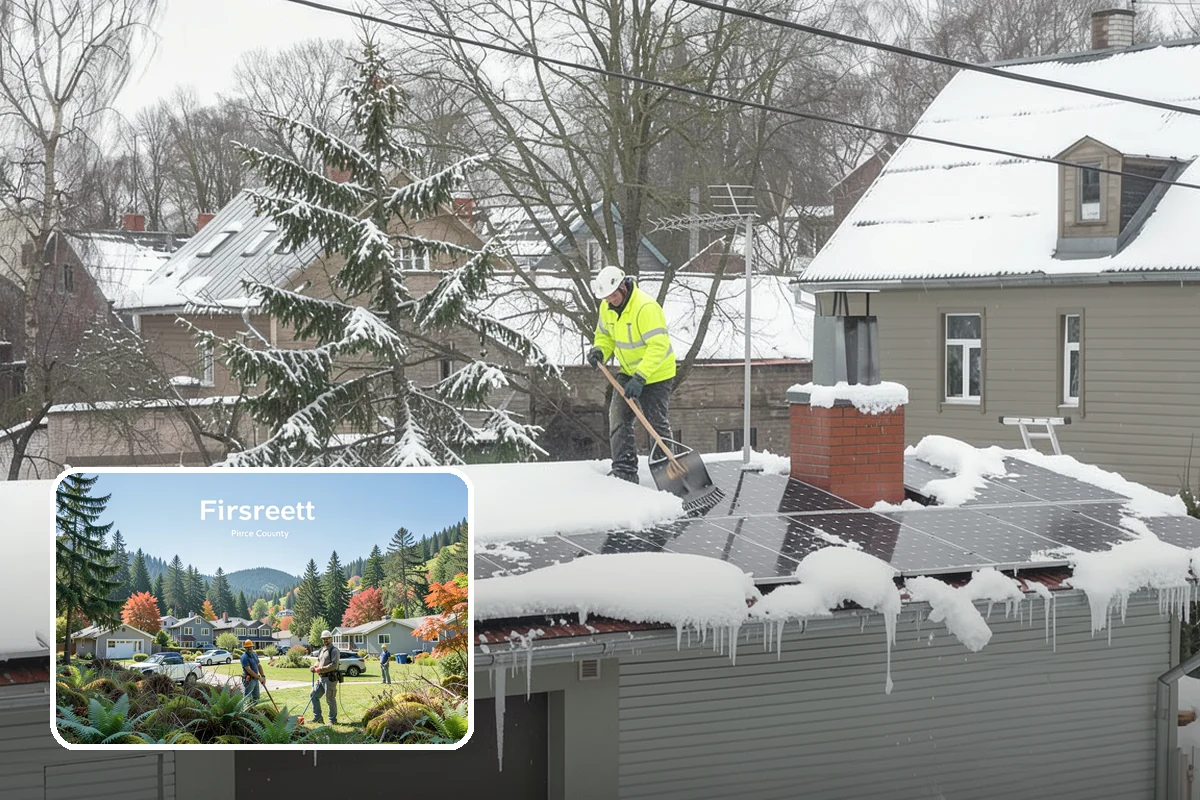 Paver Driveway Snow Removal in Fircrest, Pierce County, WA - Clears without chipping paver edges