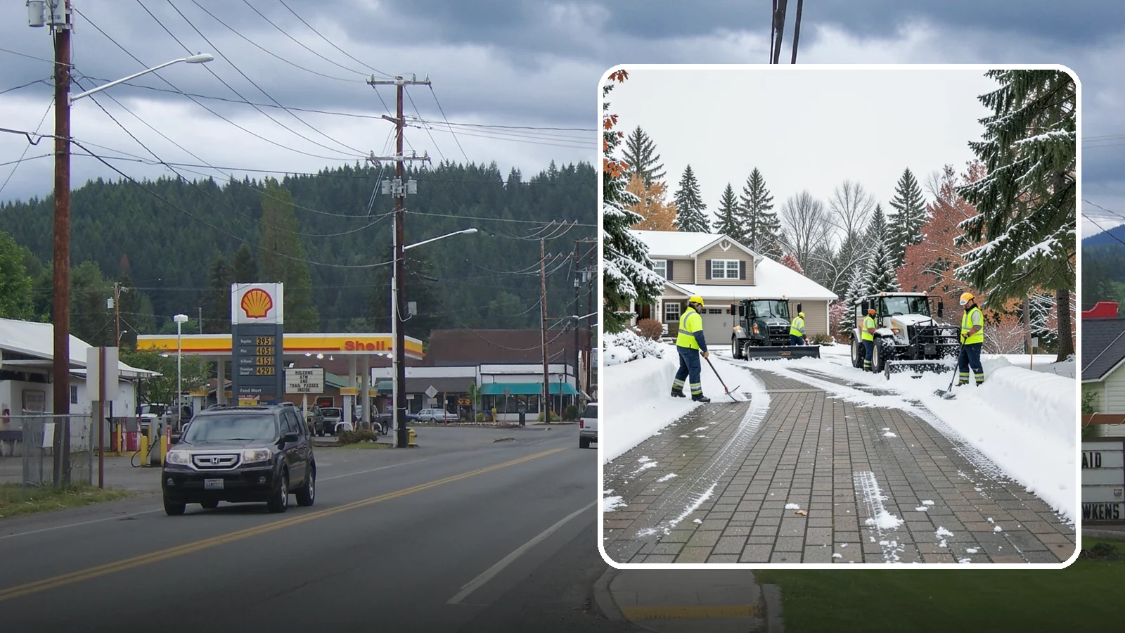 Paver Driveway Snow Removal in Granite Falls, Snohomish County, WA - We clear paver driveways without chipping the stones or disturbing the joints.