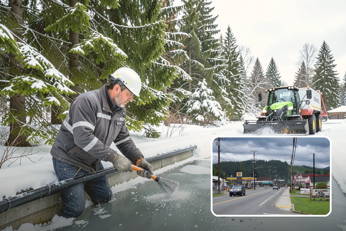 Paver Driveway Snow Removal in Granite Falls, Snohomish County, WA - Clears without chipping paver edges