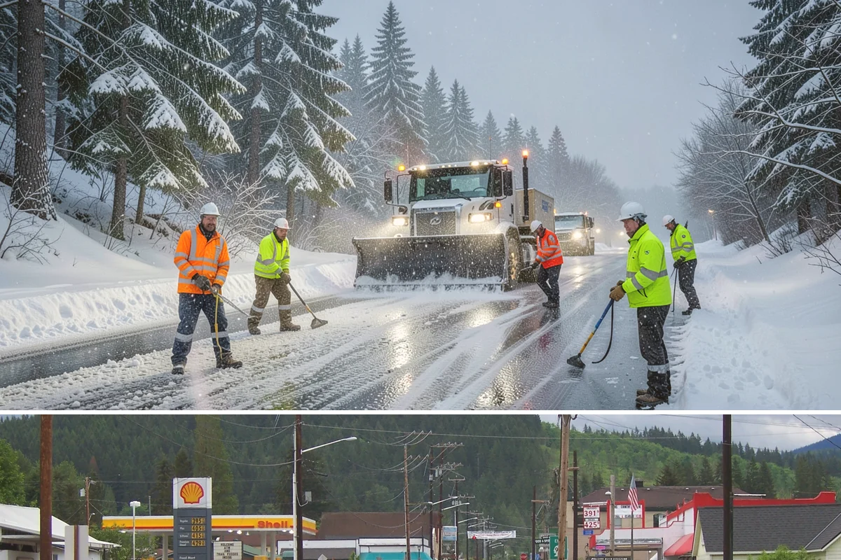 Paver Driveway Snow Removal in Granite Falls, Snohomish County, WA - Paver driveway service follows each snowfall through the winter months.