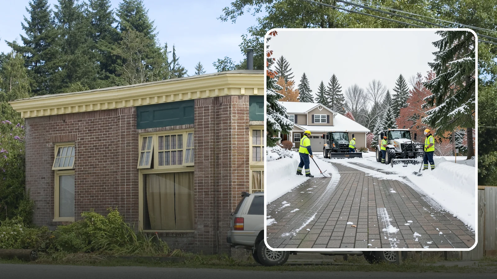 Paver Driveway Snow Removal in Hamilton, Skagit County, WA - We clear paver driveways without chipping the stones or disturbing the joints.