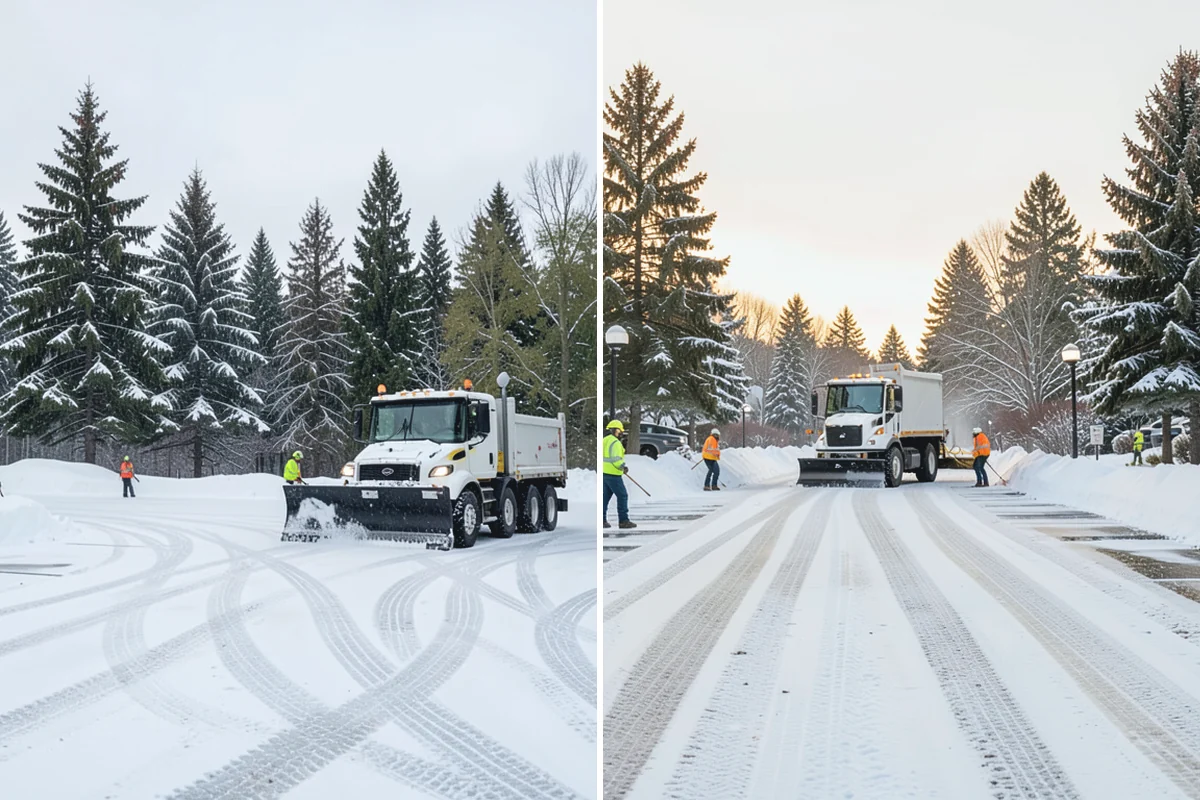 Paver Driveway Snow Removal in Hamilton, Skagit County, WA - We set equipment to glide over the paver surface