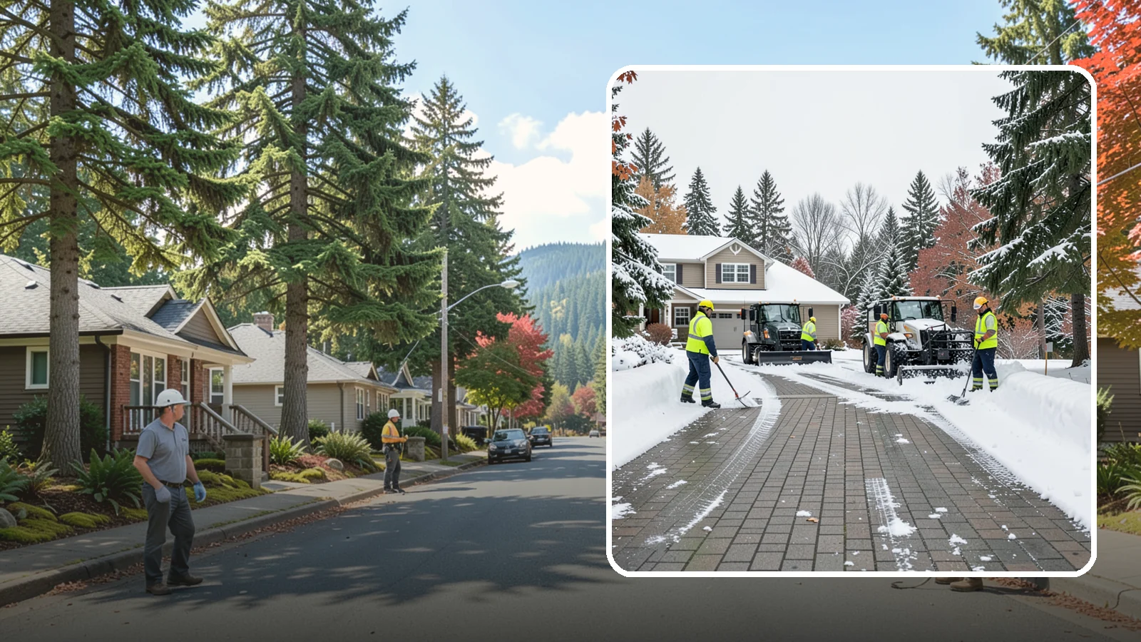 Paver Driveway Snow Removal in Hunts Point, King County, WA - We clear paver driveways without chipping the stones or disturbing the joints.