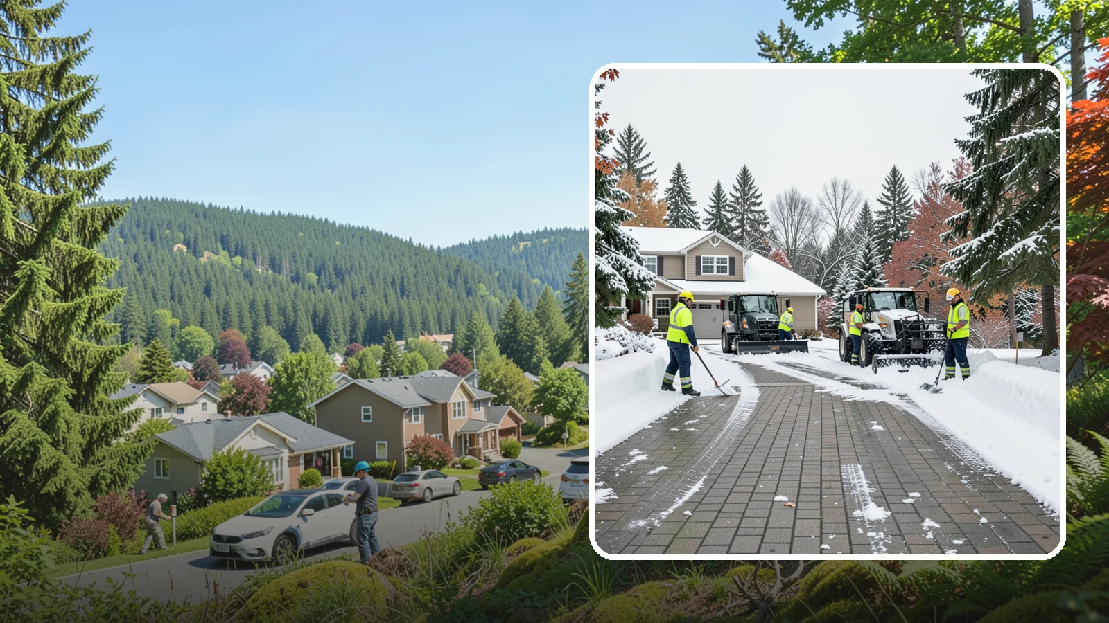 Paver Driveway Snow Removal in Index, Snohomish County, WA - We clear paver driveways without chipping the stones or disturbing the joints.