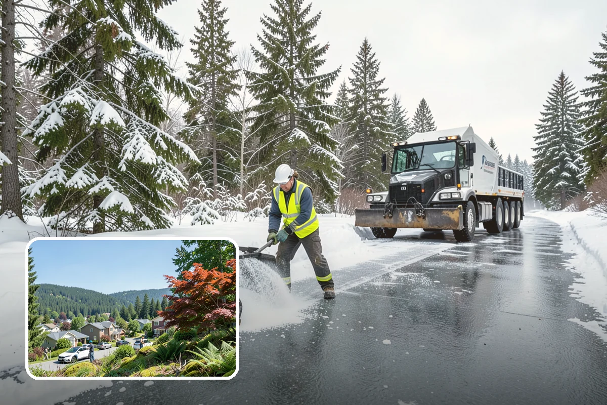 Paver Driveway Snow Removal in Index, Snohomish County, WA - Clears without chipping paver edges
