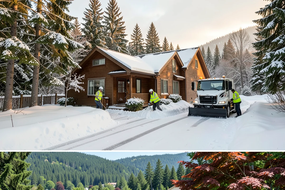 Paver Driveway Snow Removal in Index, Snohomish County, WA - Paver driveway service follows each snowfall through the winter months.