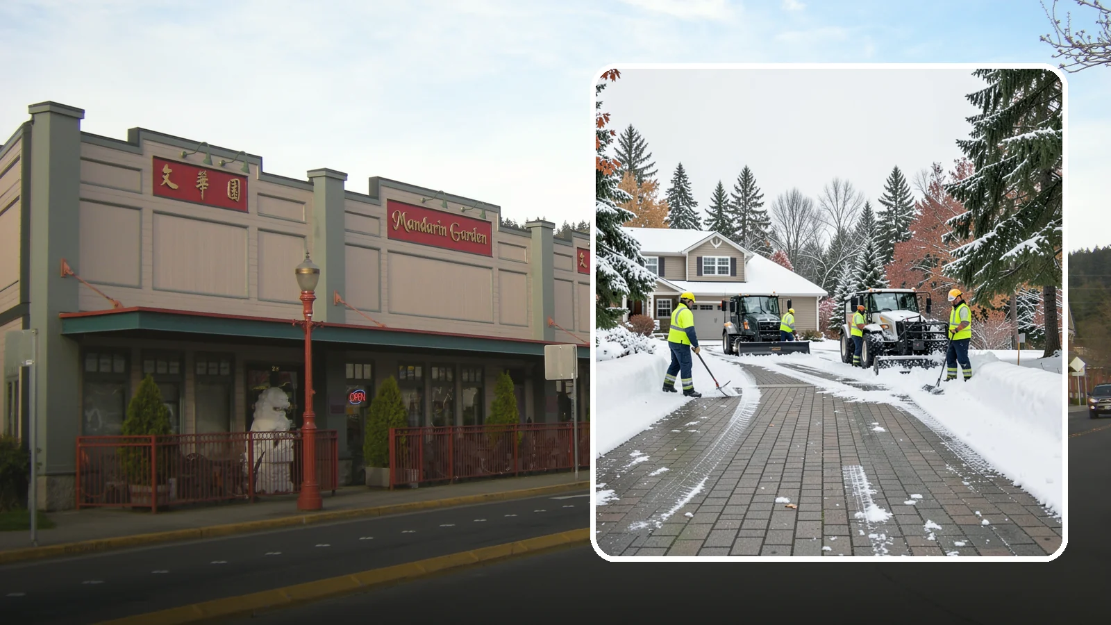 Paver Driveway Snow Removal in Issaquah, King County, WA - We clear paver driveways without chipping the stones or disturbing the joints.