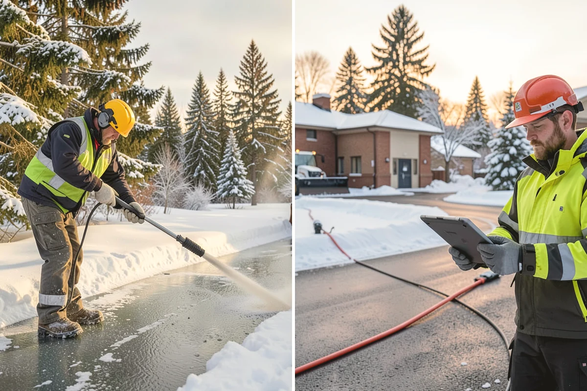 Paver Driveway Snow Removal in Issaquah, King County, WA - We set equipment to glide over the paver surface