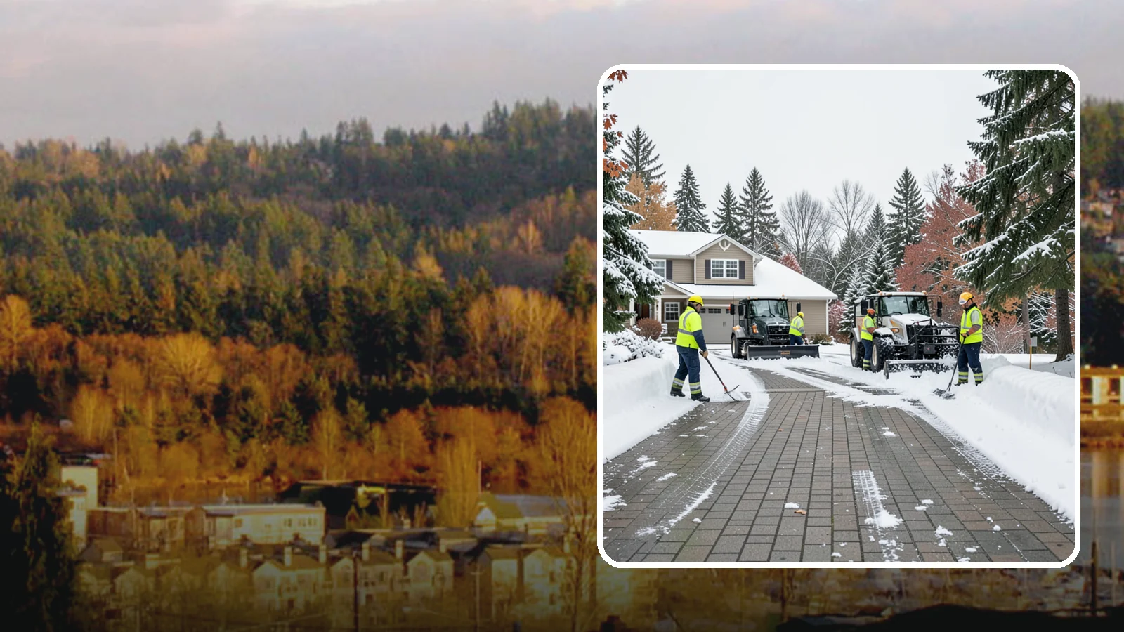 Paver Driveway Snow Removal in Kenmore, King County, WA - We clear paver driveways without chipping the stones or disturbing the joints.