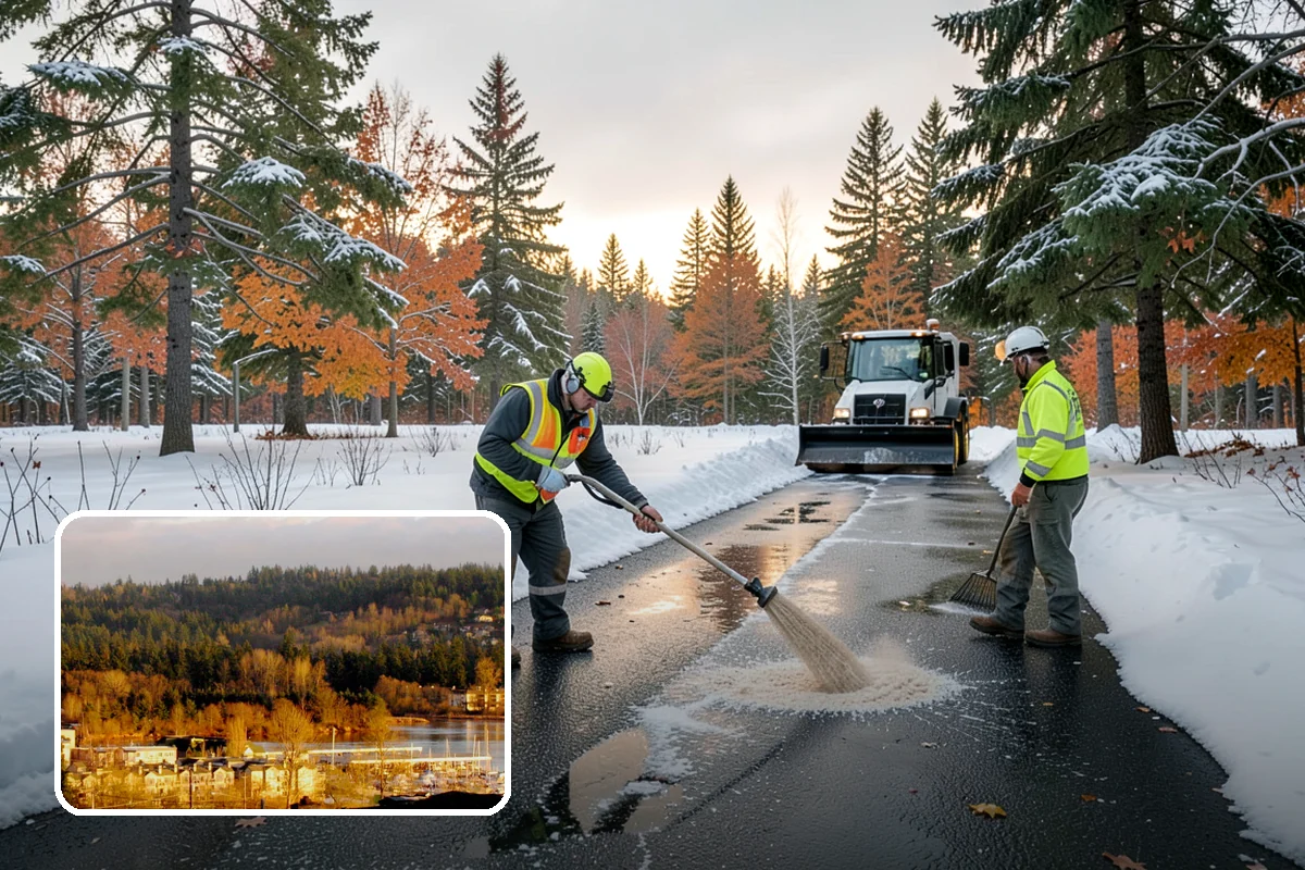 Paver Driveway Snow Removal in Kenmore, King County, WA - Clears without chipping paver edges