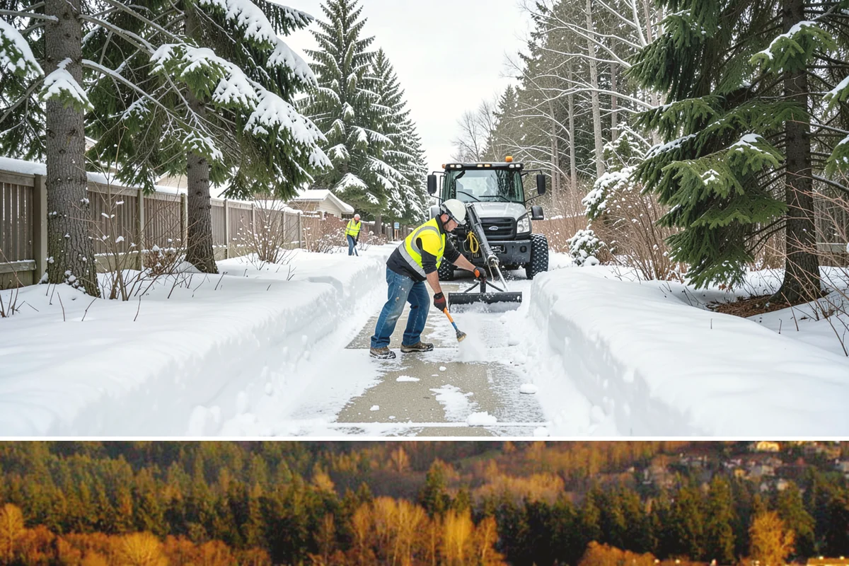 Paver Driveway Snow Removal in Kenmore, King County, WA - Paver driveway service follows each snowfall through the winter months.