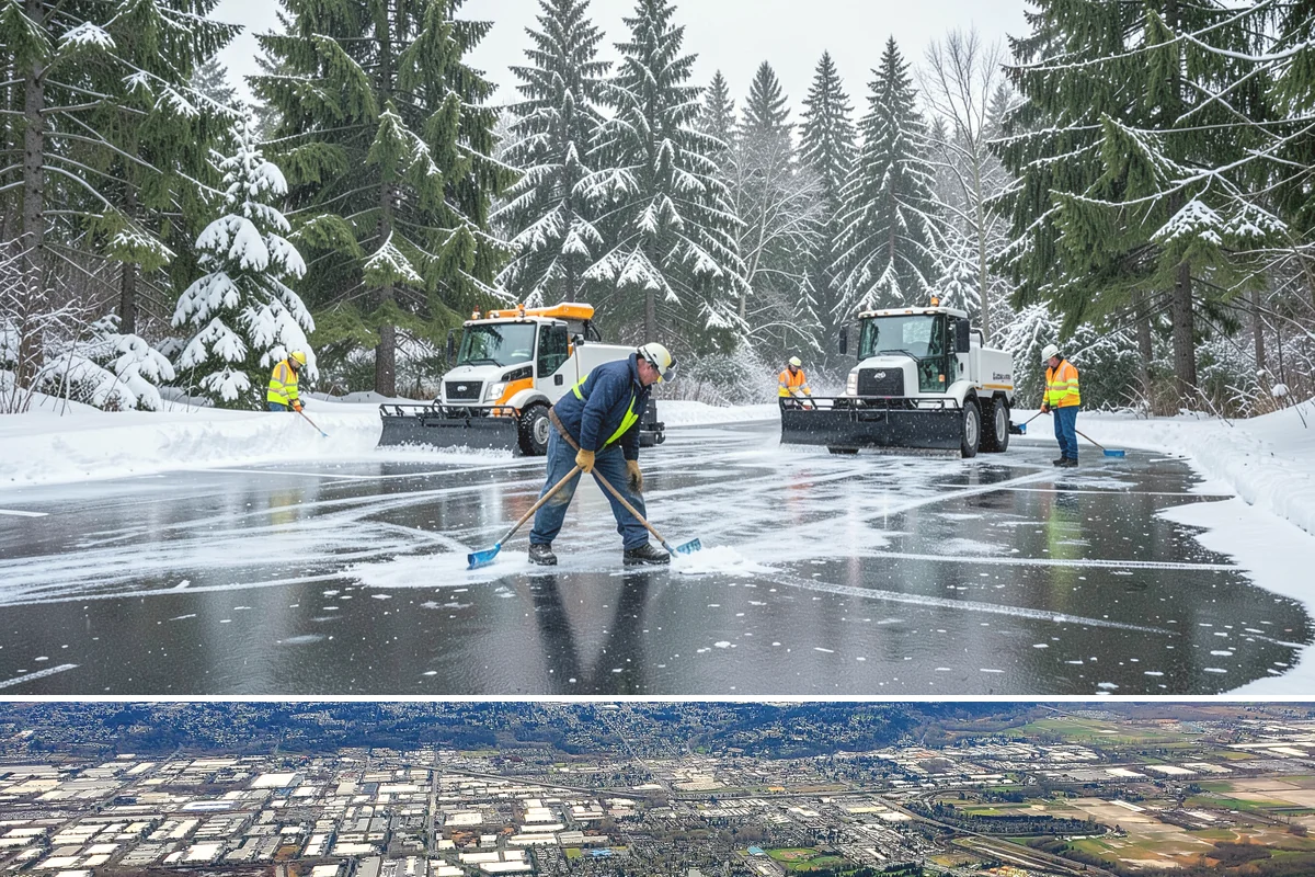 Paver Driveway Snow Removal in Kent, King County, WA - Paver driveway service follows each snowfall through the winter months.