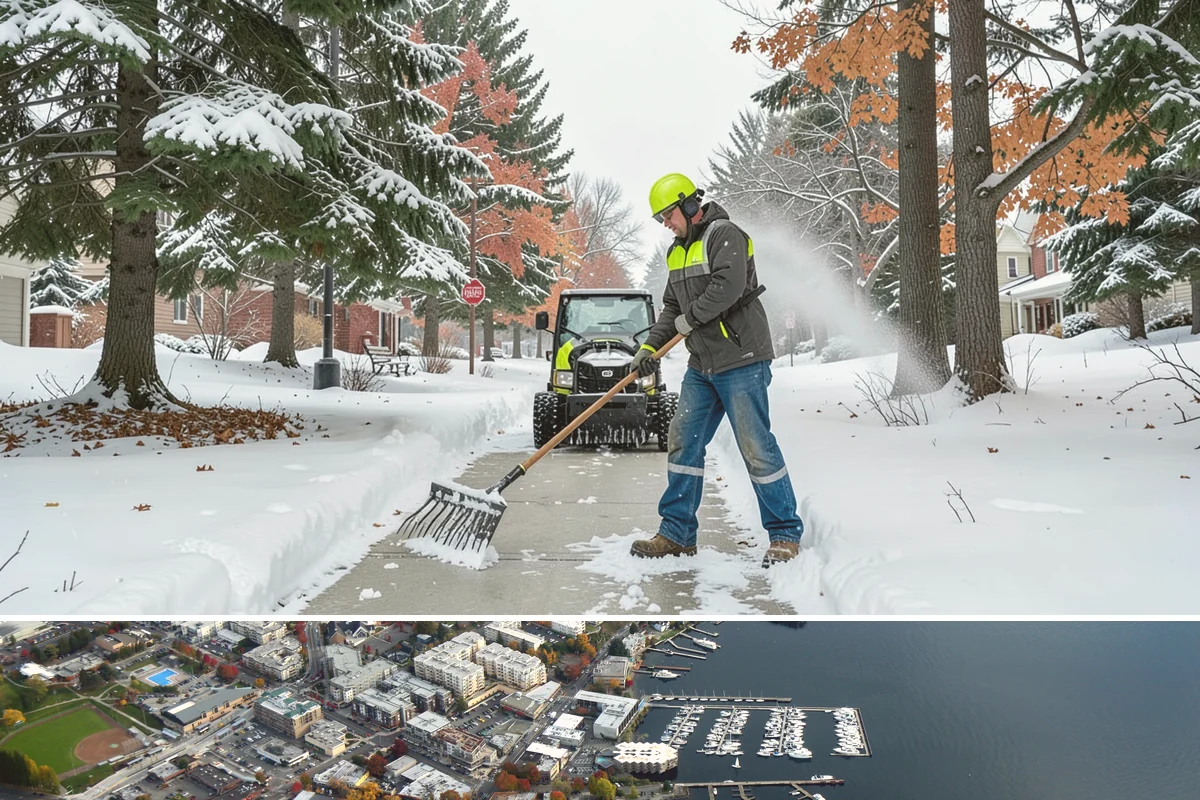Paver Driveway Snow Removal in Kirkland, King County, WA - Paver driveway service follows each snowfall through the winter months.