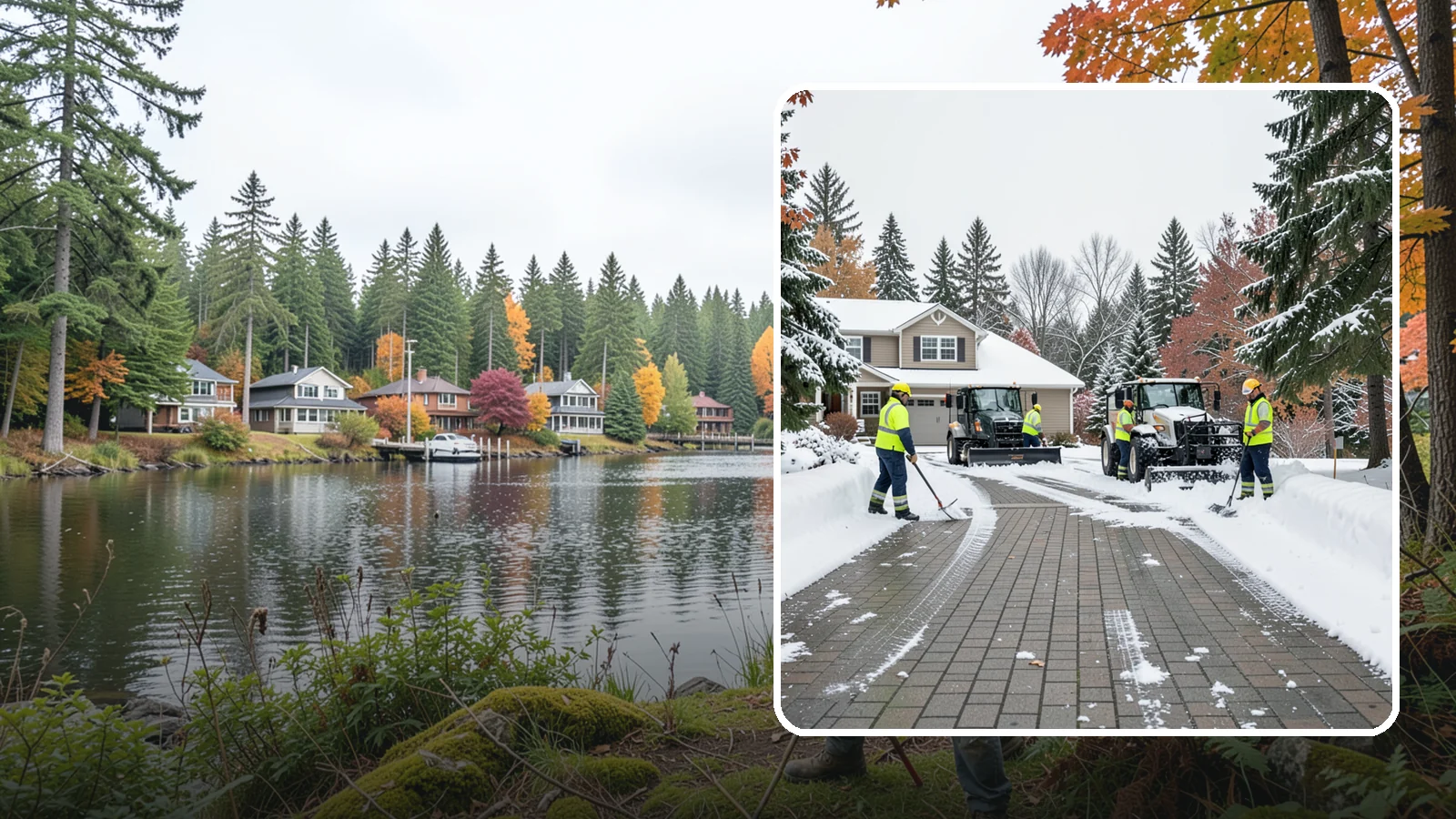Paver Driveway Snow Removal in La Conner, Skagit County, WA - We clear paver driveways without chipping the stones or disturbing the joints.