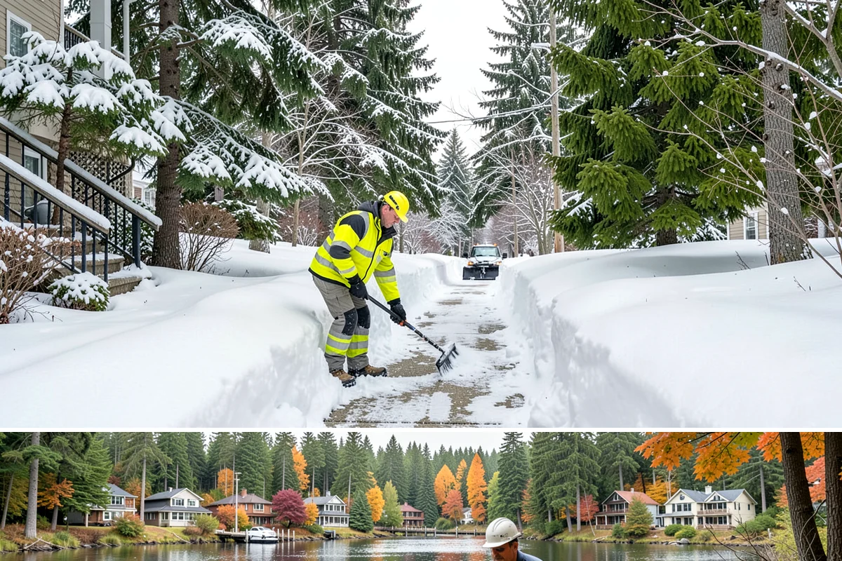 Paver Driveway Snow Removal in La Conner, Skagit County, WA - Paver driveway service follows each snowfall through the winter months.