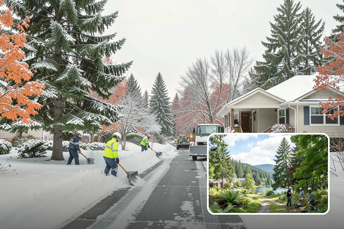 Paver Driveway Snow Removal in Lake Forest Park, King County, WA - Clears without chipping paver edges