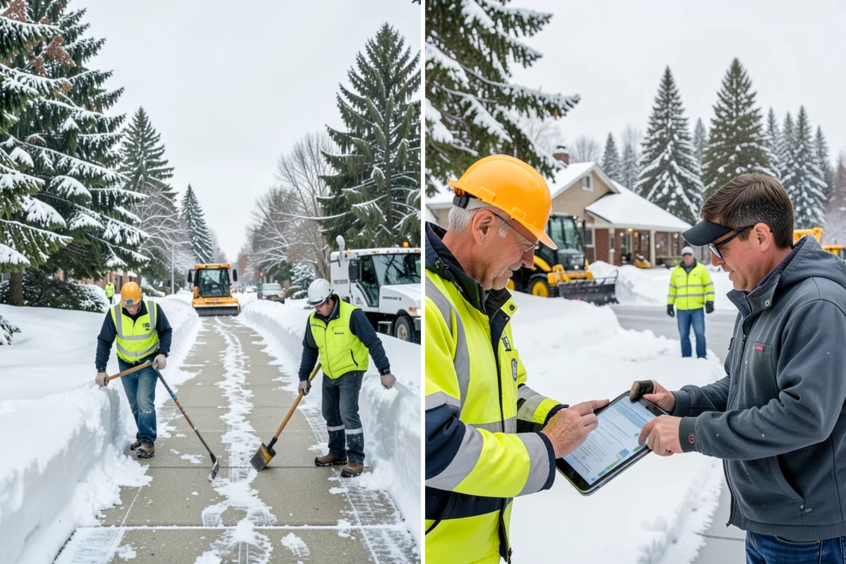 Paver Driveway Snow Removal in Lake Forest Park, King County, WA - We set equipment to glide over the paver surface