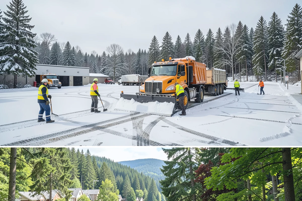 Paver Driveway Snow Removal in Lake Forest Park, King County, WA - Paver driveway service follows each snowfall through the winter months.