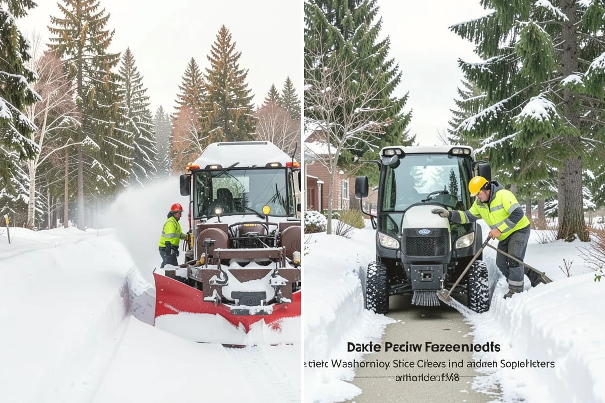 Paver Driveway Snow Removal in Lake Stevens, Snohomish County, WA - We set equipment to glide over the paver surface