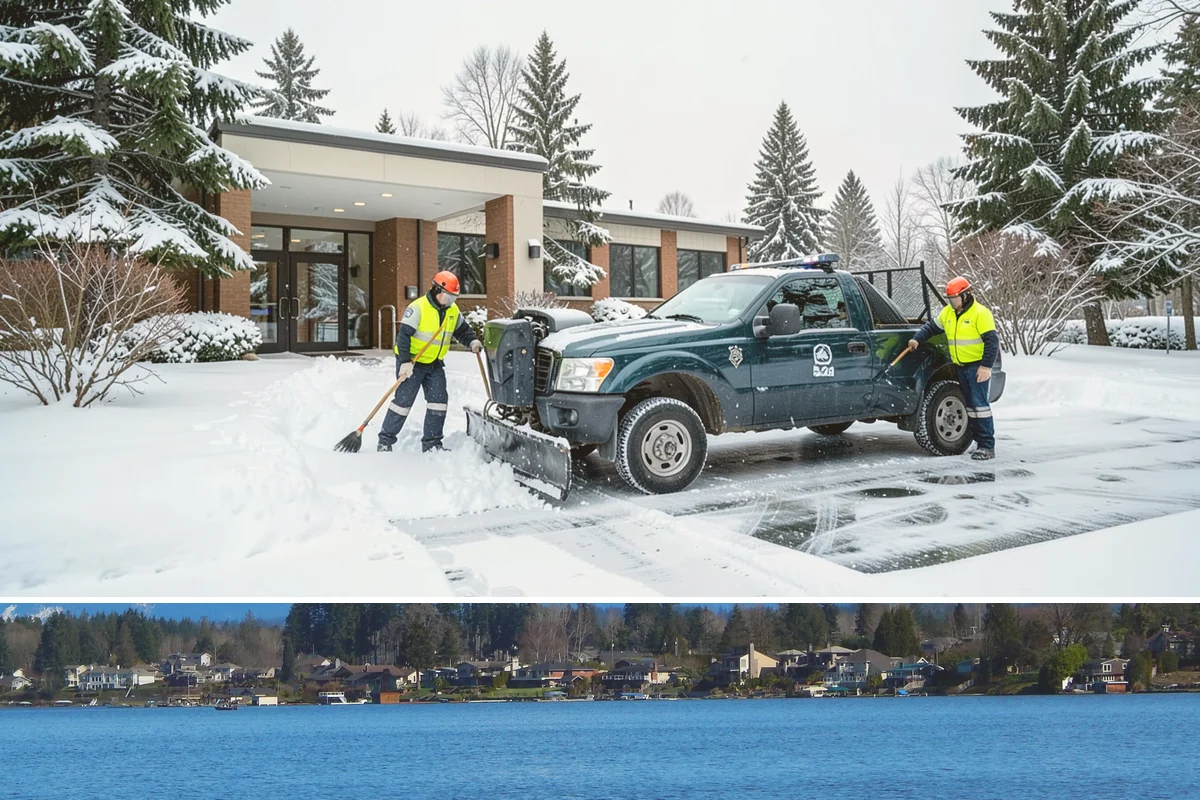 Paver Driveway Snow Removal in Lake Stevens, Snohomish County, WA - Paver driveway service follows each snowfall through the winter months.
