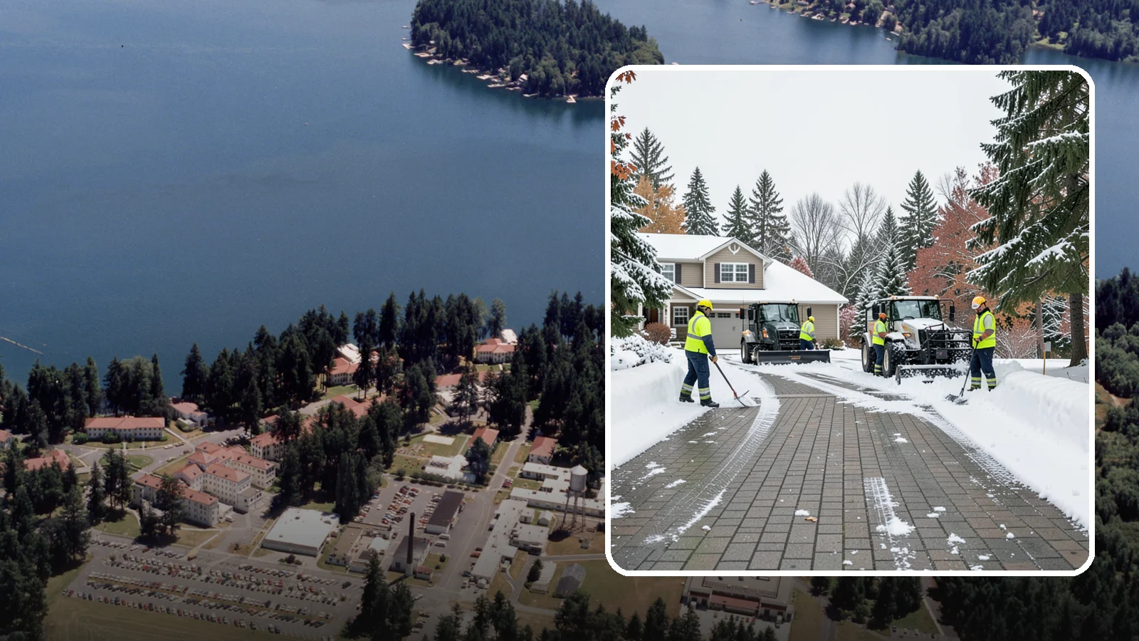 Paver Driveway Snow Removal in Lakewood, Pierce County, WA - We clear paver driveways without chipping the stones or disturbing the joints.