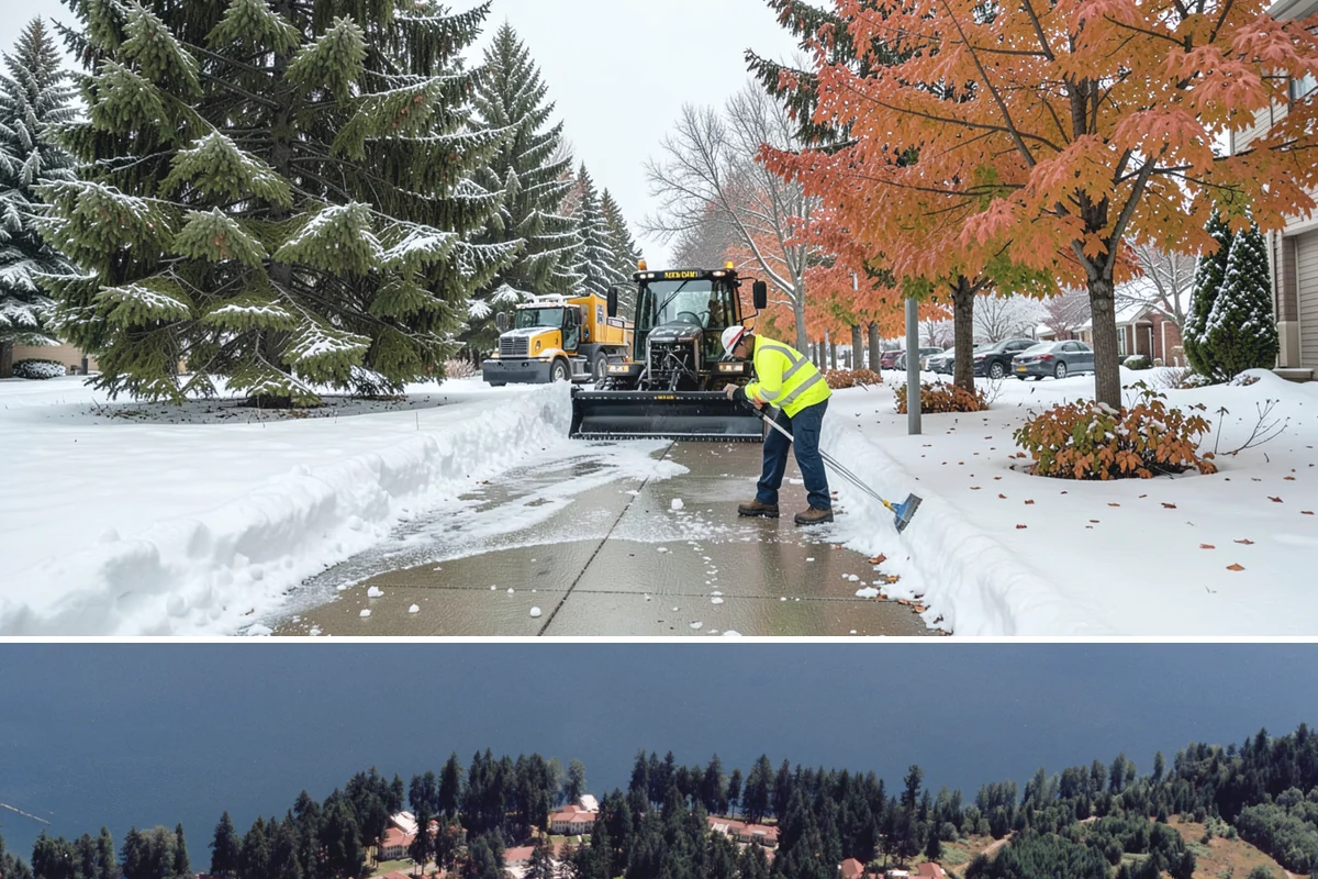 Paver Driveway Snow Removal in Lakewood, Pierce County, WA - Paver driveway service follows each snowfall through the winter months.