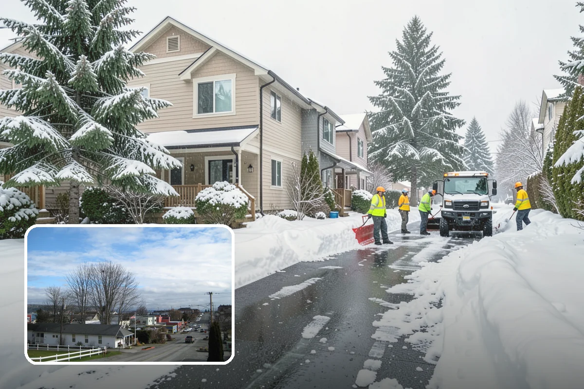 Paver Driveway Snow Removal in Langley, Island County, WA - Clears without chipping paver edges