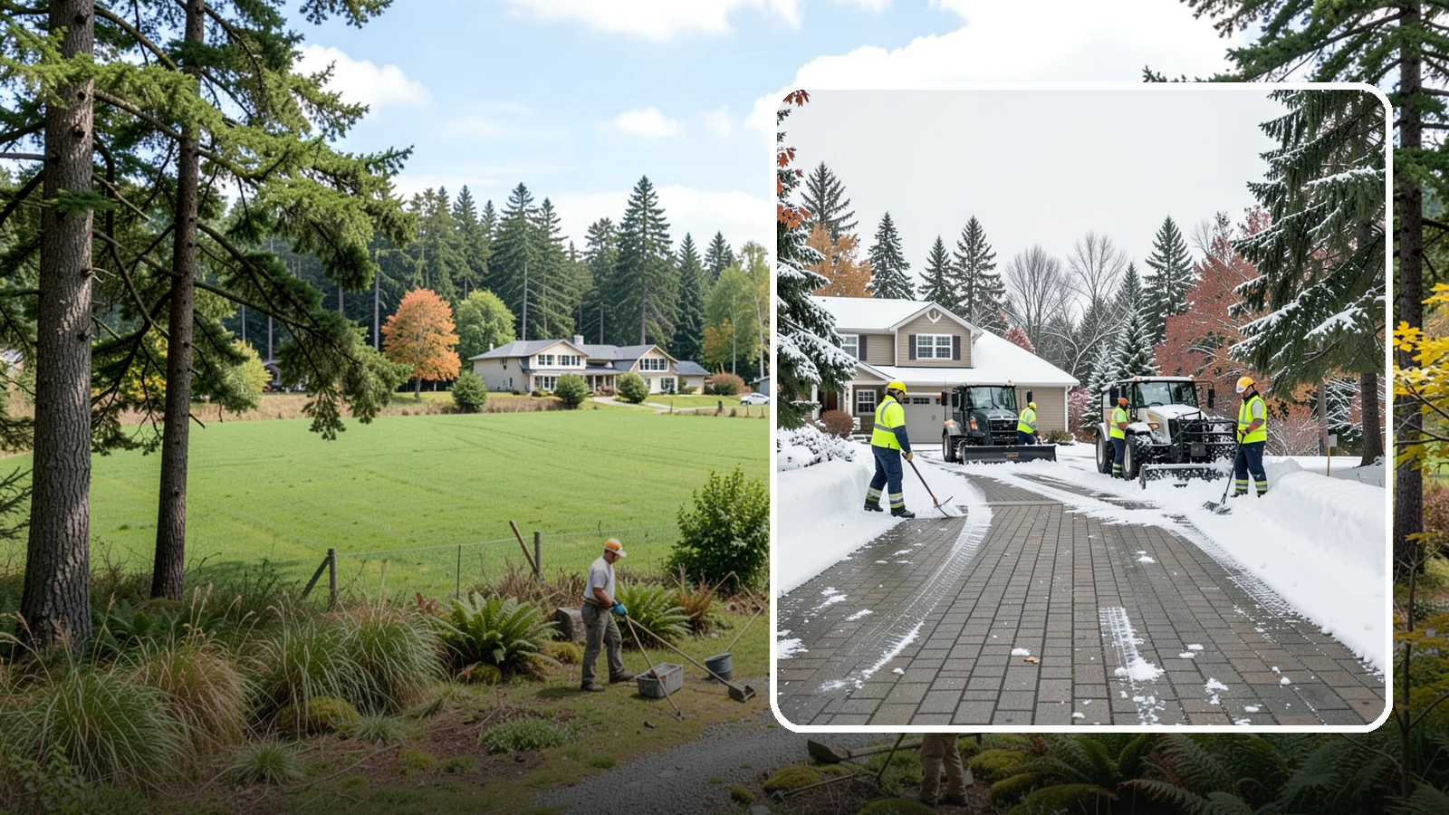 Paver Driveway Snow Removal in Lyman, Skagit County, WA - We clear paver driveways without chipping the stones or disturbing the joints.