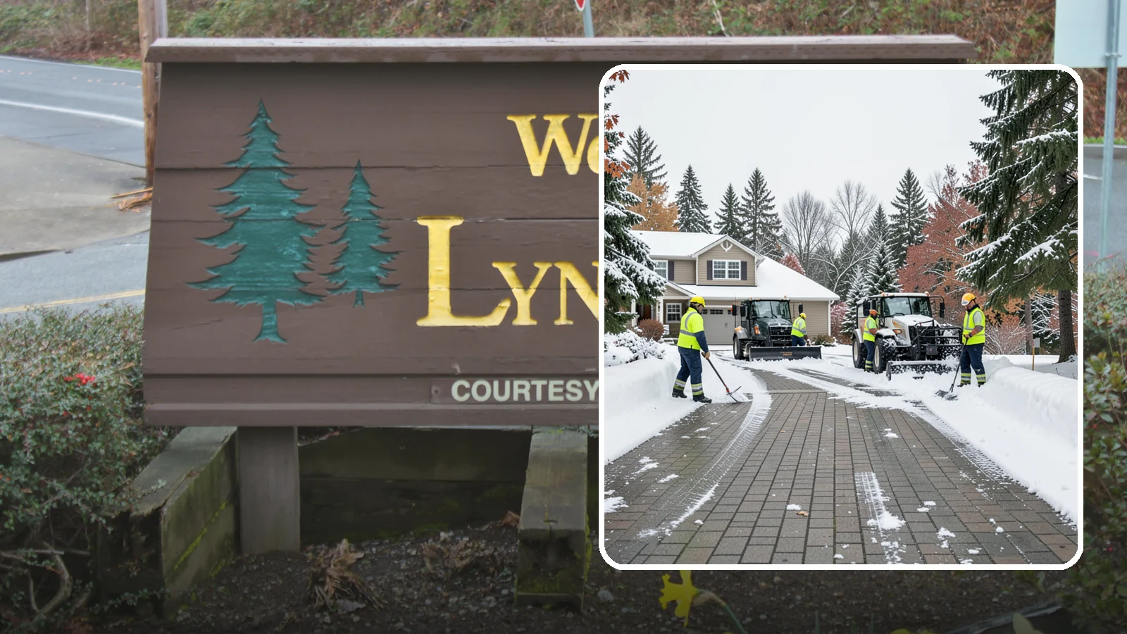 Paver Driveway Snow Removal in Lynnwood, Snohomish County, WA - We clear paver driveways without chipping the stones or disturbing the joints.
