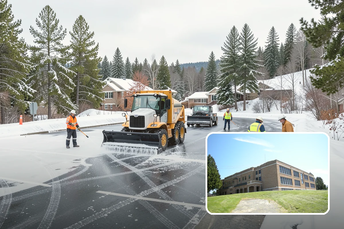 Paver Driveway Snow Removal in Maple Valley, King County, WA - Clears without chipping paver edges