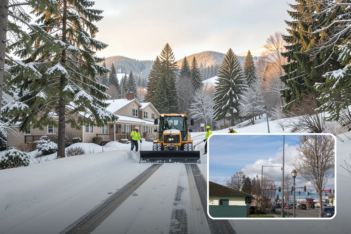 Paver Driveway Snow Removal in Marysville, Snohomish County, WA - Clears without chipping paver edges