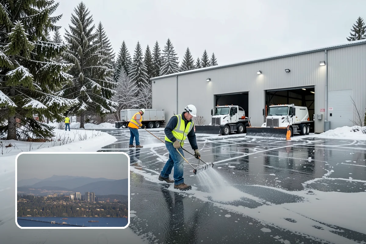 Paver Driveway Snow Removal in Medina, King County, WA - Clears without chipping paver edges