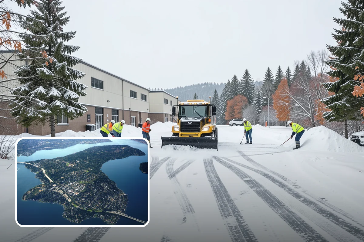 Paver Driveway Snow Removal in Mercer Island, King County, WA - Clears without chipping paver edges