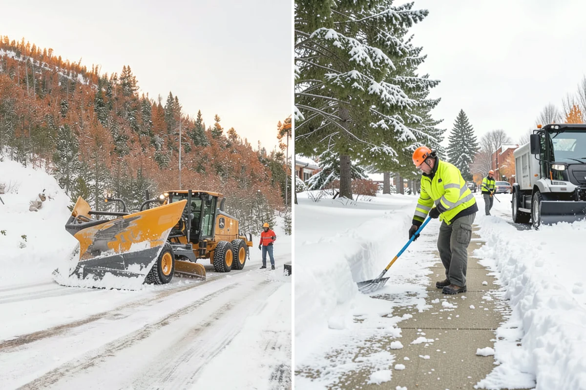 Paver Driveway Snow Removal in Mercer Island, King County, WA - We set equipment to glide over the paver surface