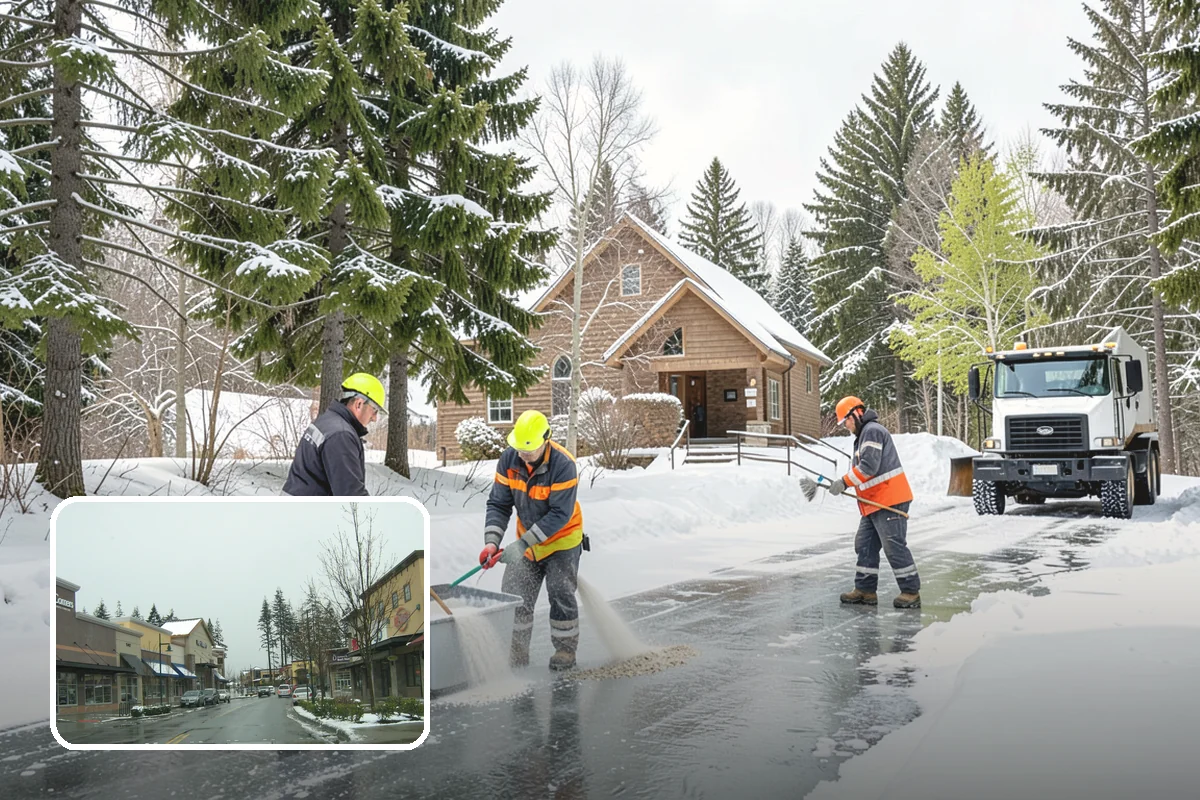 Paver Driveway Snow Removal in Mill Creek, Snohomish County, WA - Clears without chipping paver edges