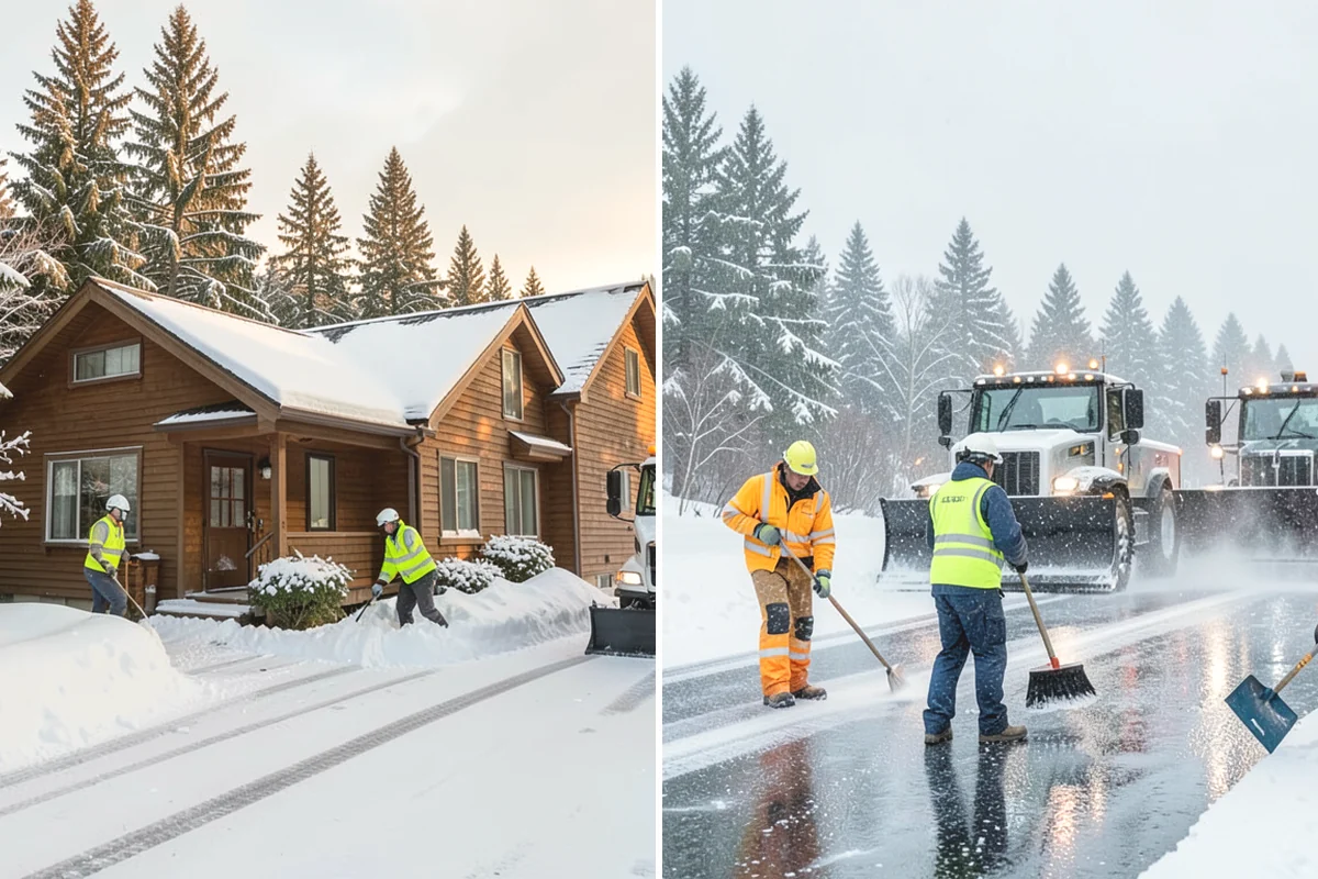 Paver Driveway Snow Removal in Mill Creek, Snohomish County, WA - We set equipment to glide over the paver surface