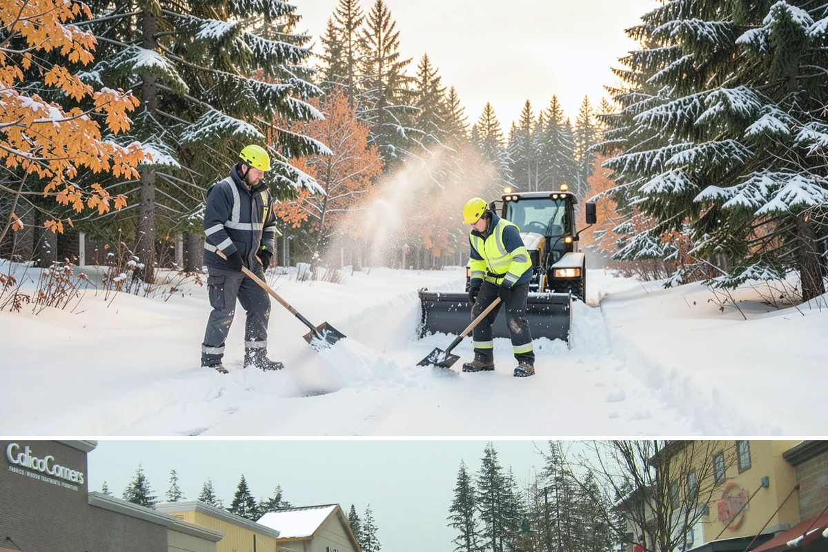 Paver Driveway Snow Removal in Mill Creek, Snohomish County, WA - Paver driveway service follows each snowfall through the winter months.