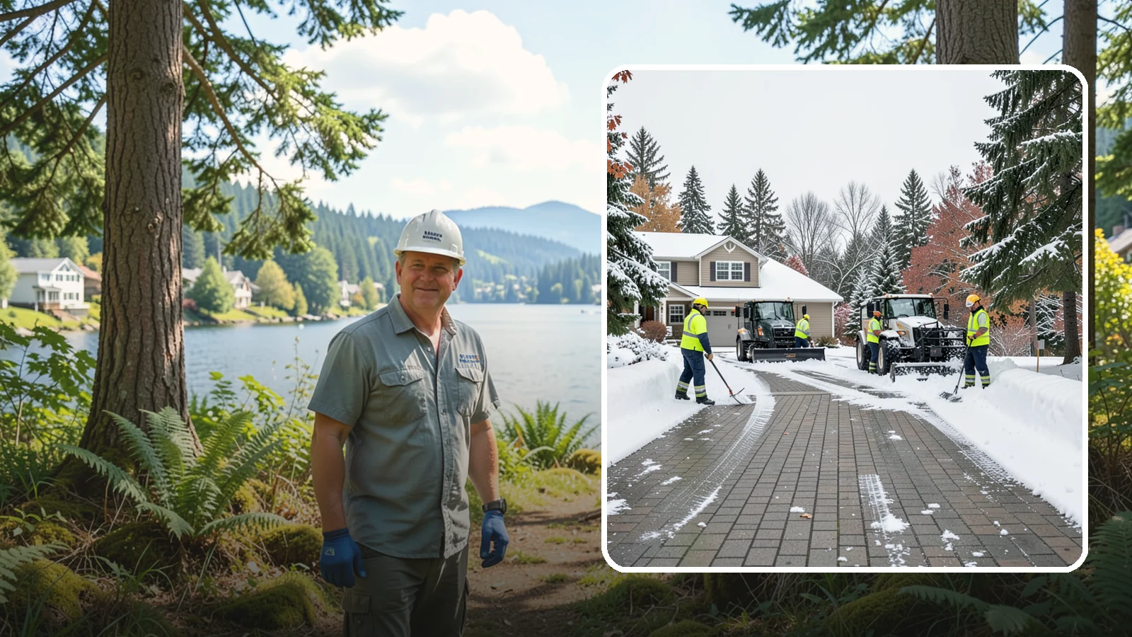 Paver Driveway Snow Removal in Milton, King County, WA - We clear paver driveways without chipping the stones or disturbing the joints.