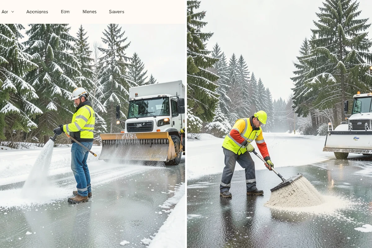 Paver Driveway Snow Removal in Milton, King County, WA - We set equipment to glide over the paver surface