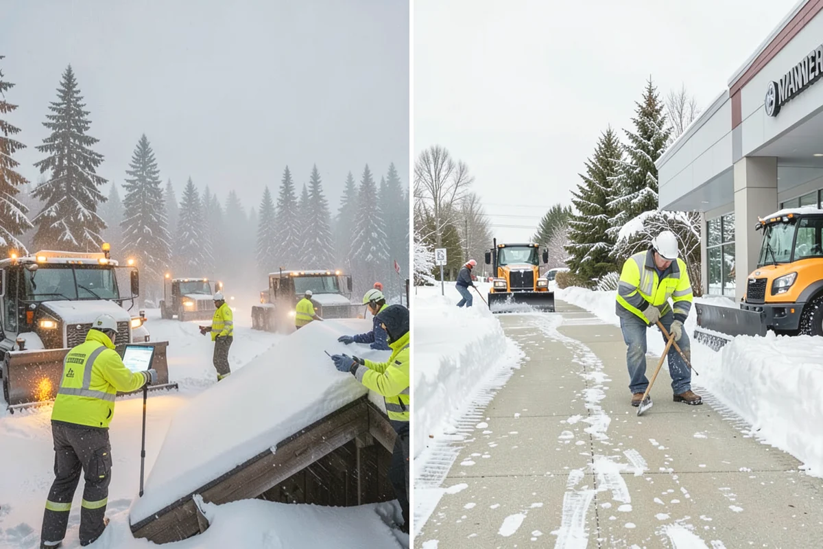 Paver Driveway Snow Removal in Monroe, Snohomish County, WA - We set equipment to glide over the paver surface