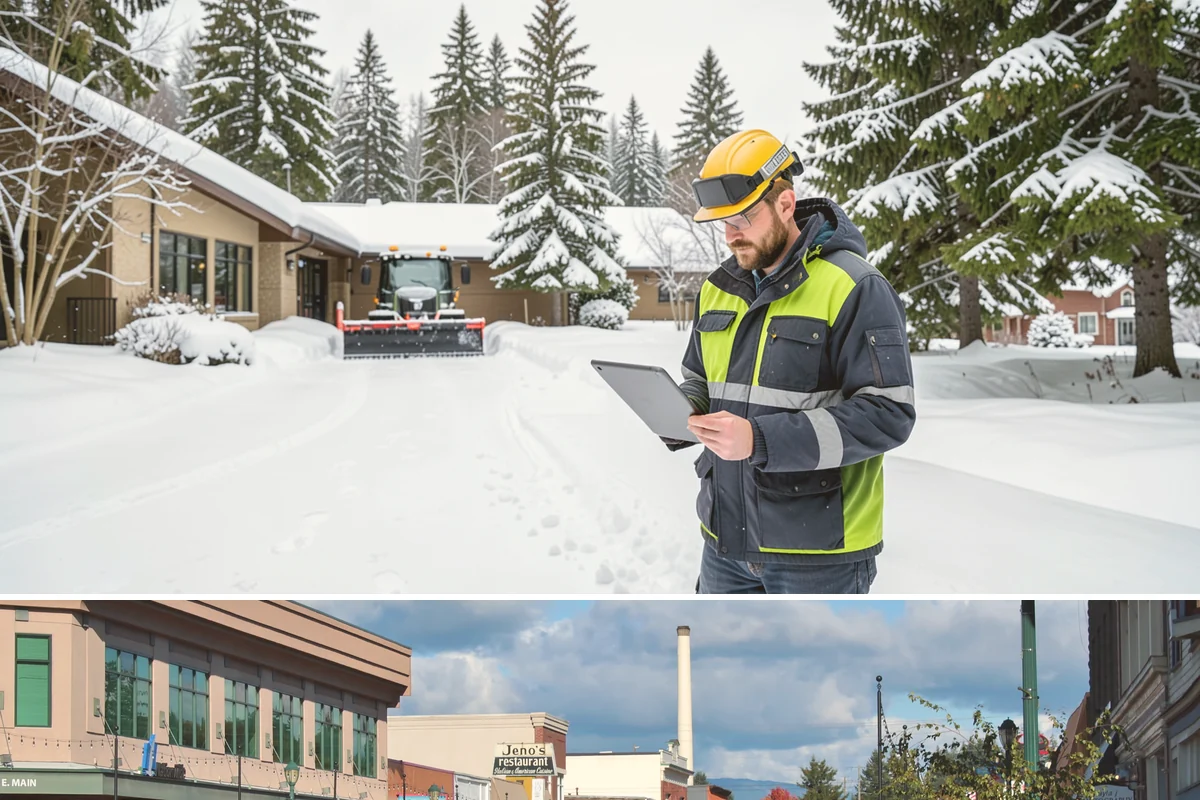 Paver Driveway Snow Removal in Monroe, Snohomish County, WA - Paver driveway service follows each snowfall through the winter months.