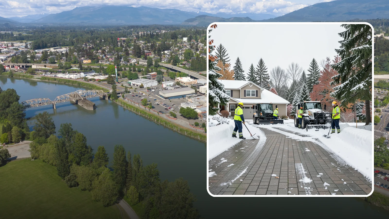 Paver Driveway Snow Removal in Mount Vernon, Skagit County, WA - We clear paver driveways without chipping the stones or disturbing the joints.