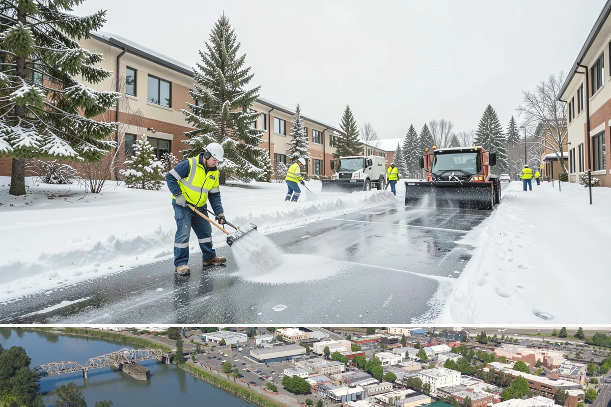 Paver Driveway Snow Removal in Mount Vernon, Skagit County, WA - Paver driveway service follows each snowfall through the winter months.