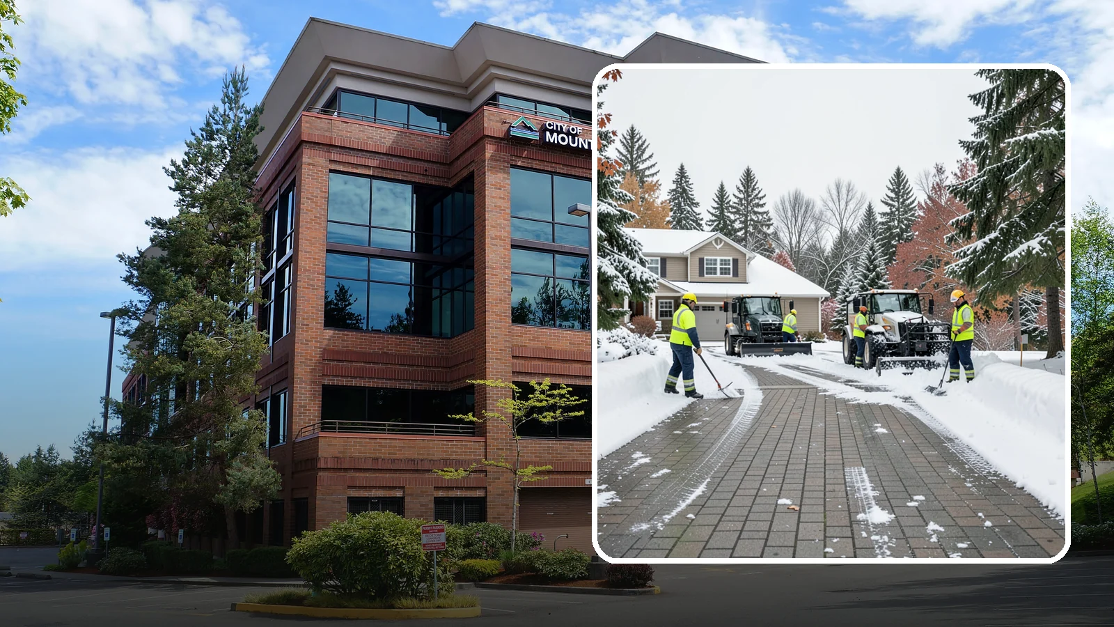 Paver Driveway Snow Removal in Mountlake Terrace, Snohomish County, WA - We clear paver driveways without chipping the stones or disturbing the joints.
