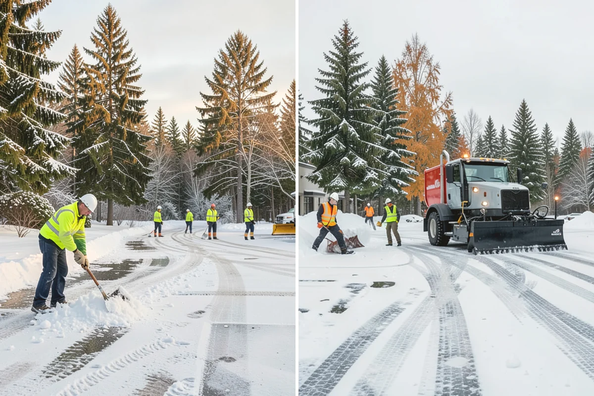 Paver Driveway Snow Removal in Mountlake Terrace, Snohomish County, WA - We set equipment to glide over the paver surface
