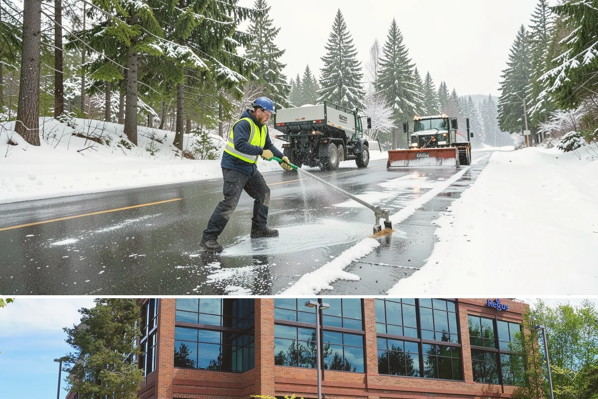 Paver Driveway Snow Removal in Mountlake Terrace, Snohomish County, WA - Paver driveway service follows each snowfall through the winter months.