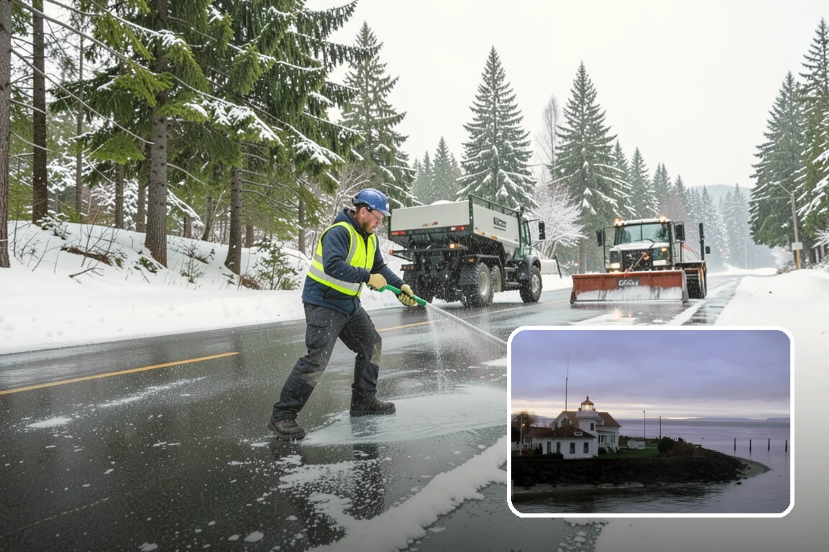 Paver Driveway Snow Removal in Mukilteo, Snohomish County, WA - Clears without chipping paver edges