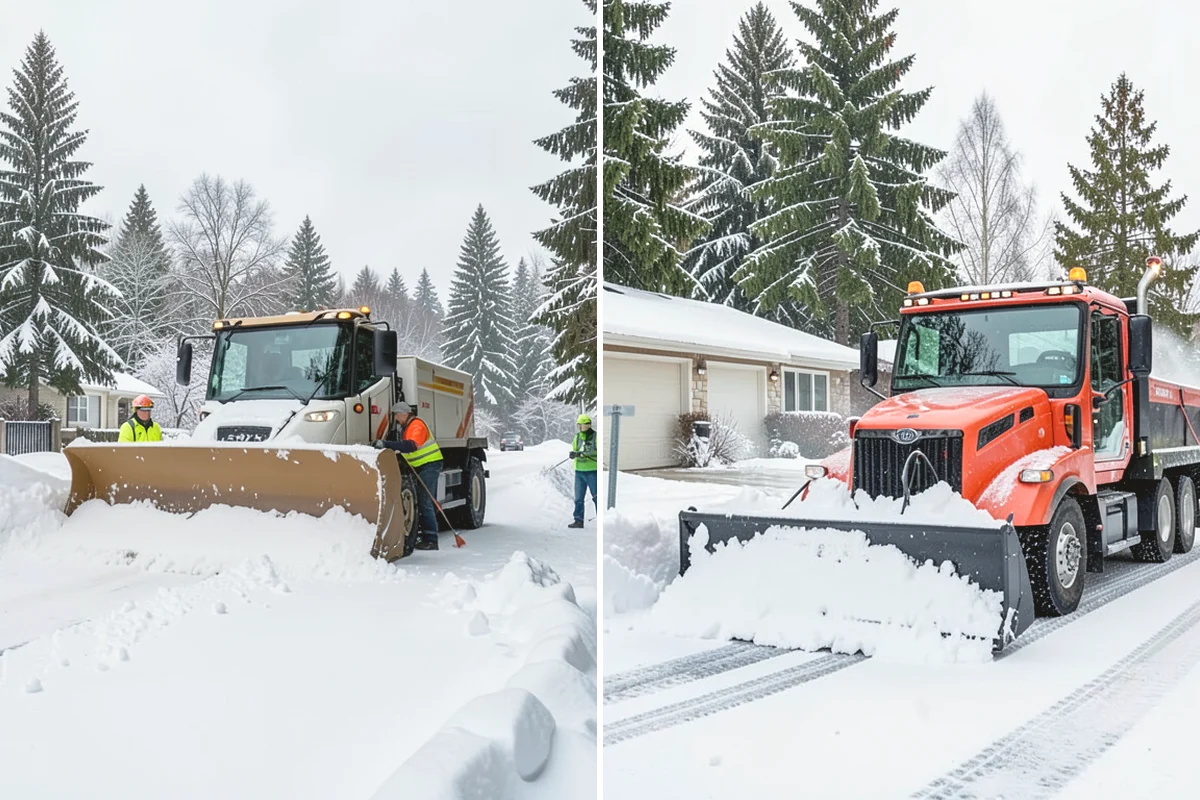 Paver Driveway Snow Removal in Mukilteo, Snohomish County, WA - We set equipment to glide over the paver surface